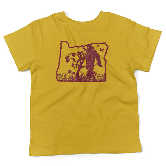 The Oregonian Bigfoot Sasquatch Toddler Shirt-Sunshine Yellow-2T