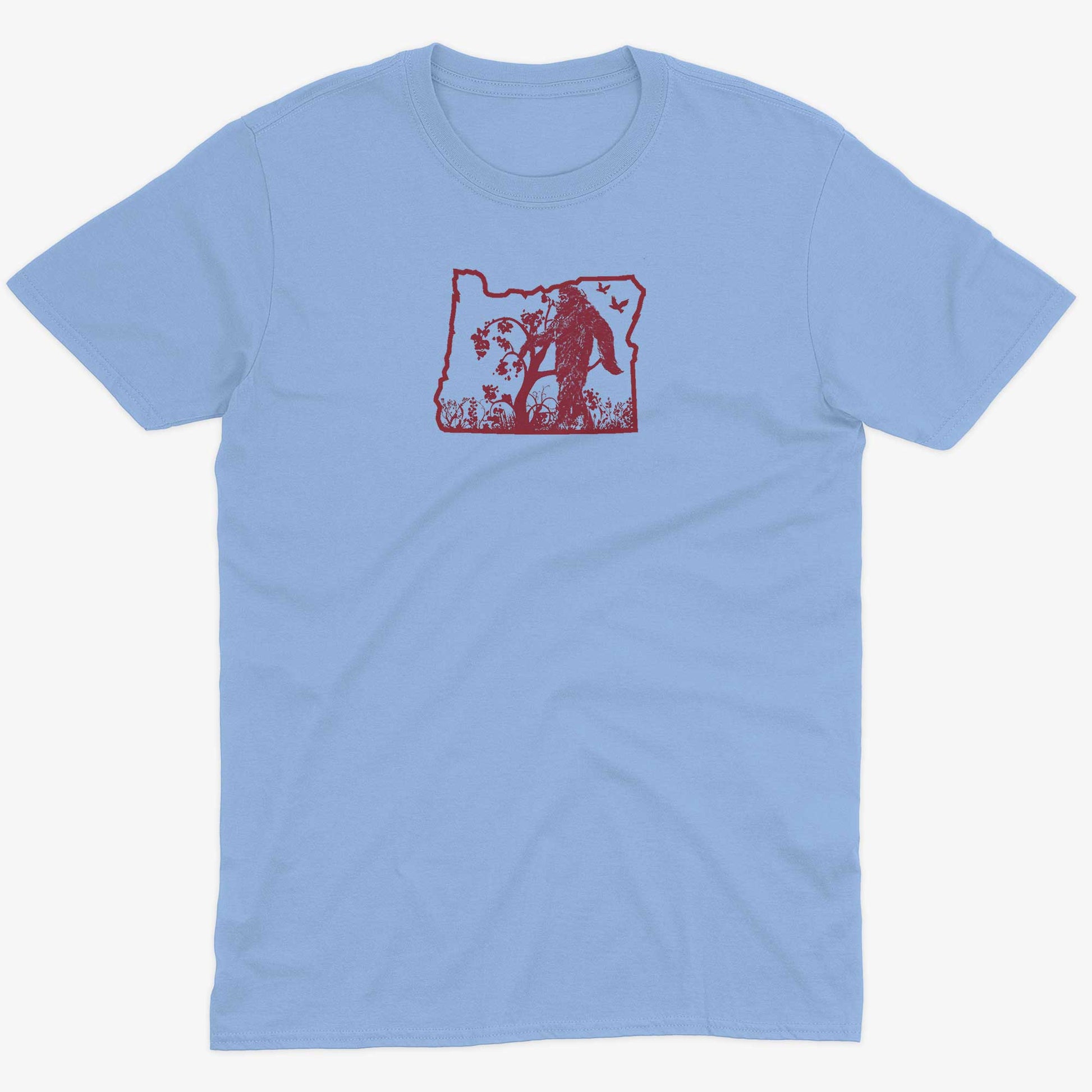 The Oregonian Bigfoot Sasquatch Unisex Or Women's Cotton T-shirt-Baby Blue-Unisex