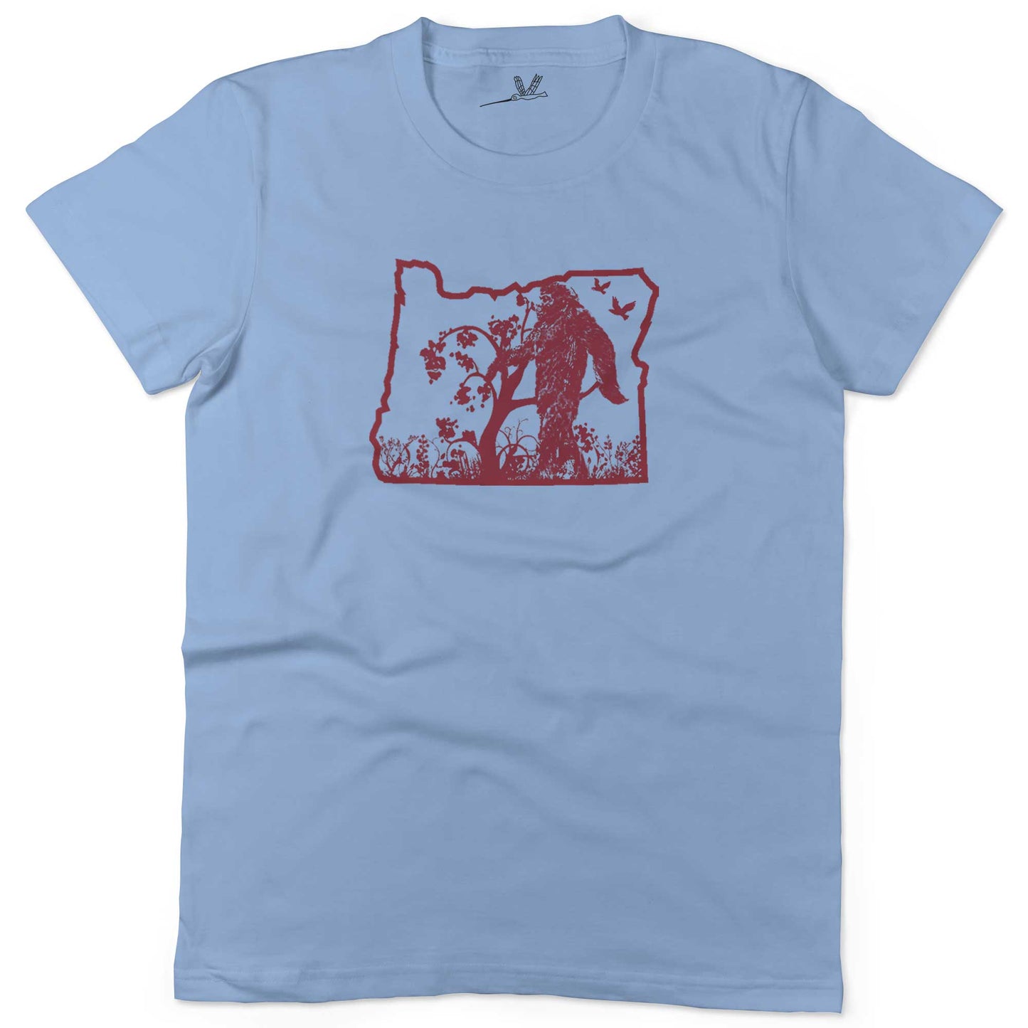 The Oregonian Bigfoot Sasquatch Unisex Or Women's Cotton T-shirt-Baby Blue-Woman