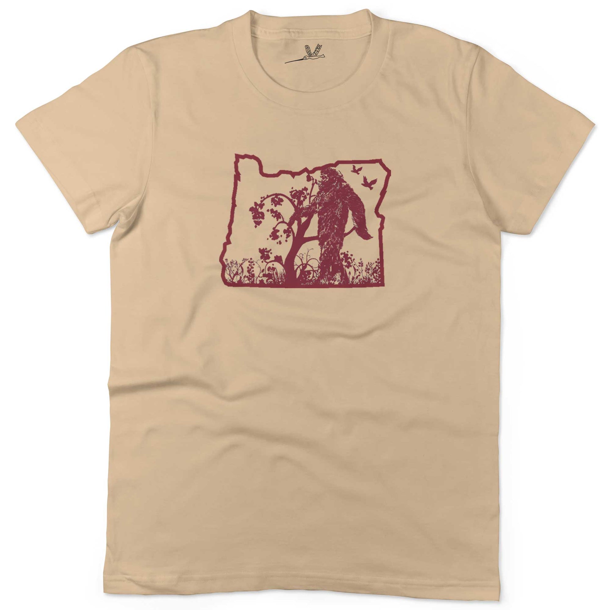 The Oregonian Bigfoot Sasquatch Unisex Or Women's Cotton T-shirt-Organic Natural-Woman