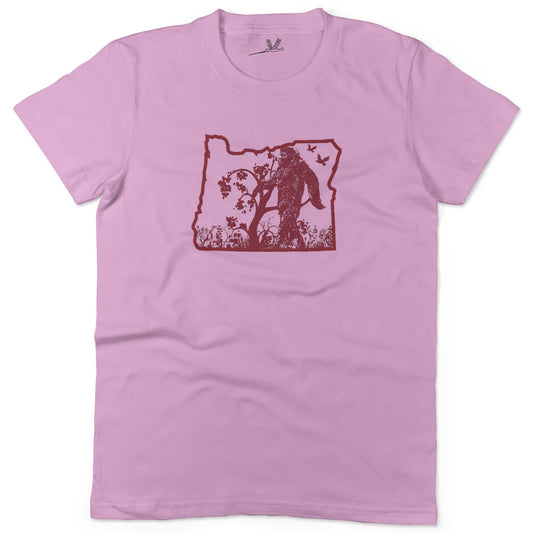 The Oregonian Bigfoot Sasquatch Unisex Or Women's Cotton T-shirt-Pink-Woman