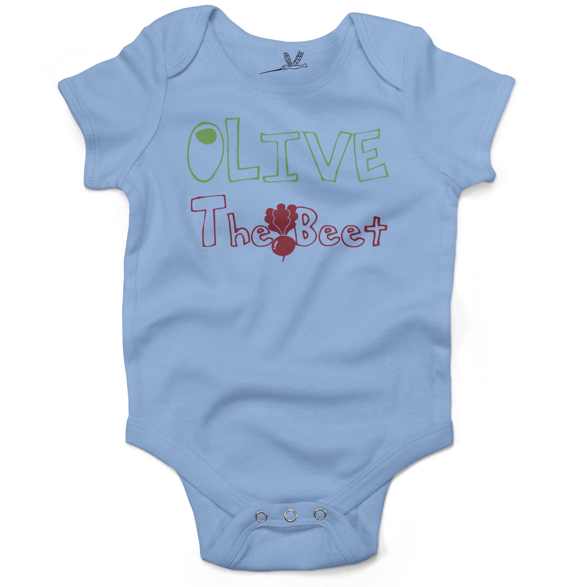 Olive The Beet Infant Bodysuit or Raglan Baby Tee-Organic Baby Blue-3-6 months