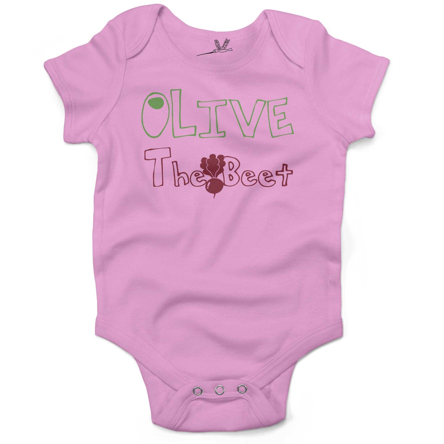 Olive The Beet Infant Bodysuit or Raglan Baby Tee-Organic Pink-3-6 months