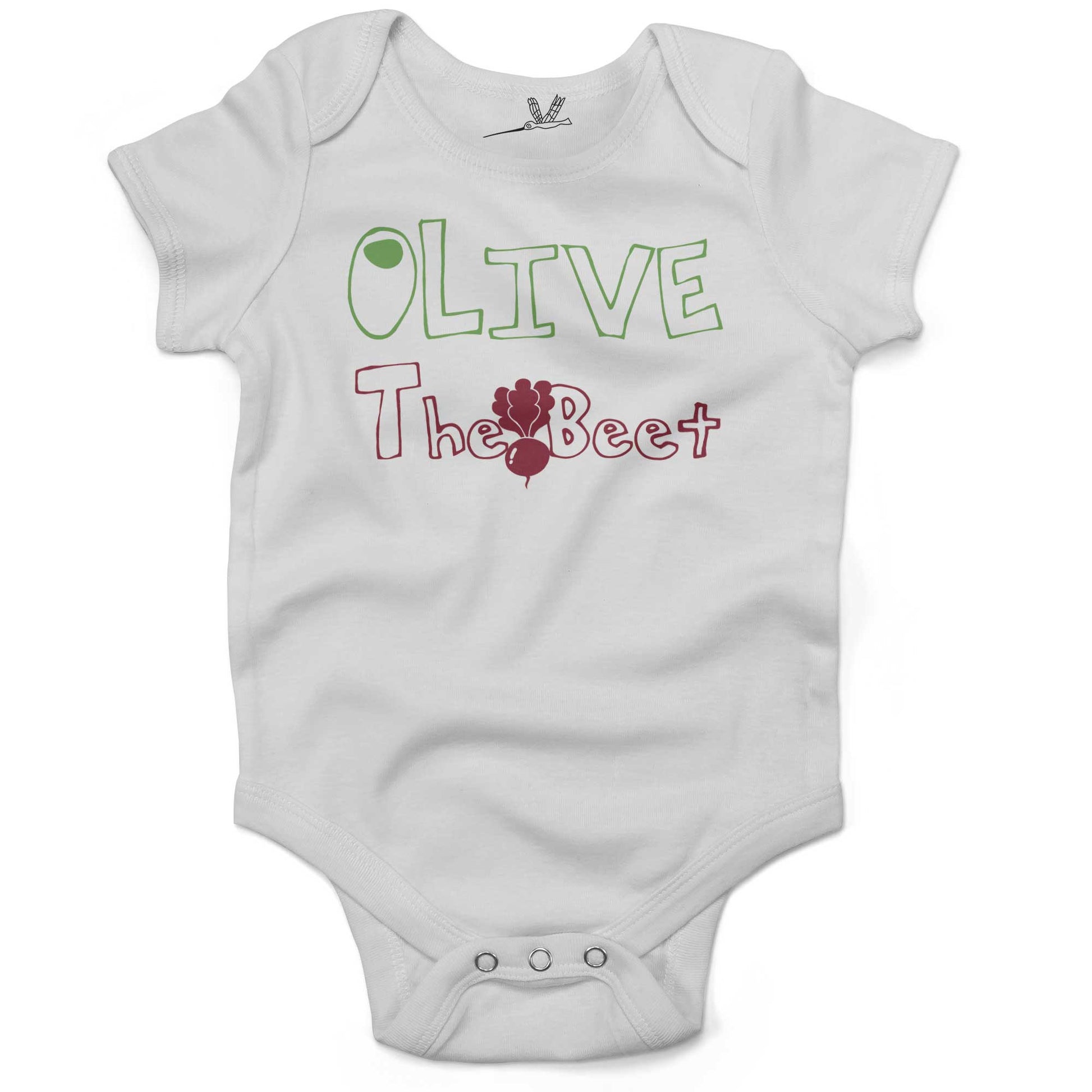 Olive The Beet Infant Bodysuit or Raglan Baby Tee-White-3-6 months