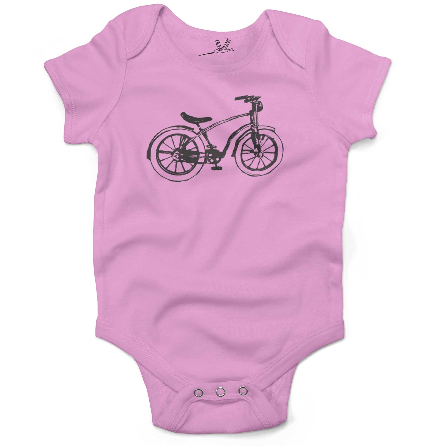 Vintage Bike Infant Bodysuit or Raglan Baby Tee-Organic Pink-3-6 months