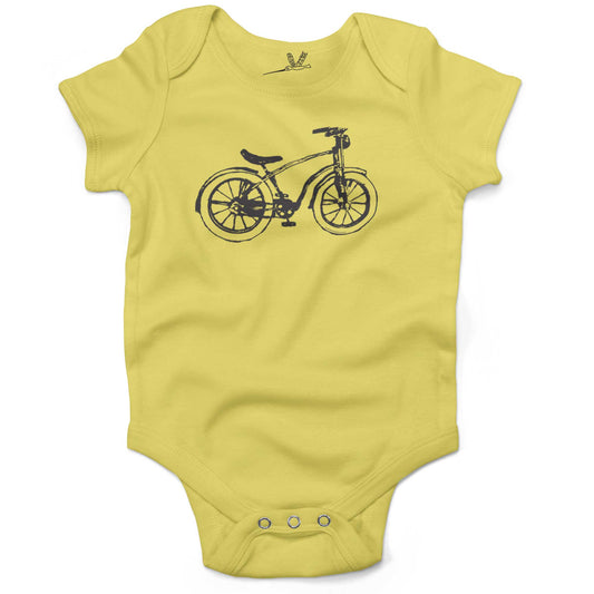 Vintage Bike Infant Bodysuit or Raglan Baby Tee-Yellow-3-6 months