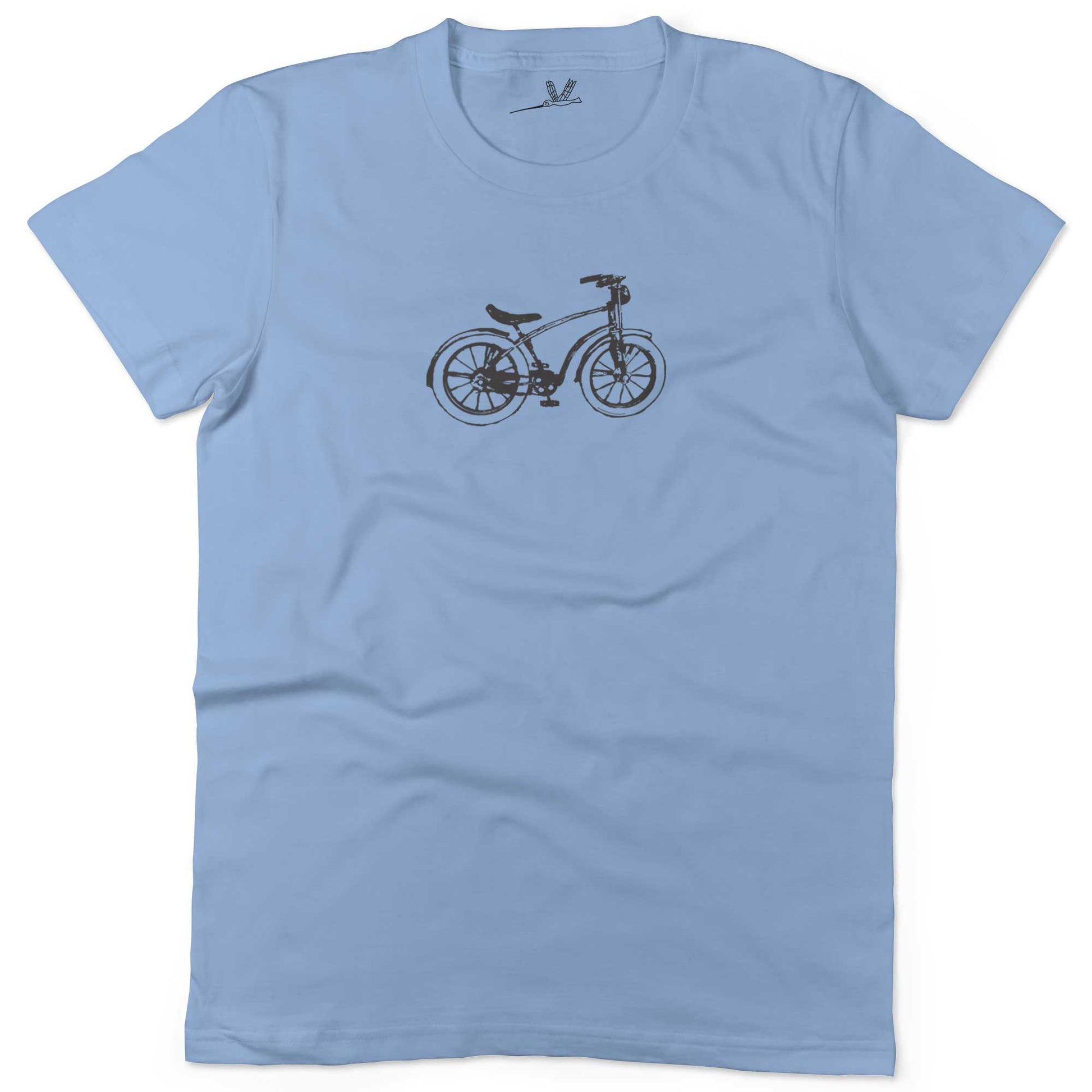 Vintage Bike Unisex Or Women's Cotton T-shirt-Baby Blue-Woman