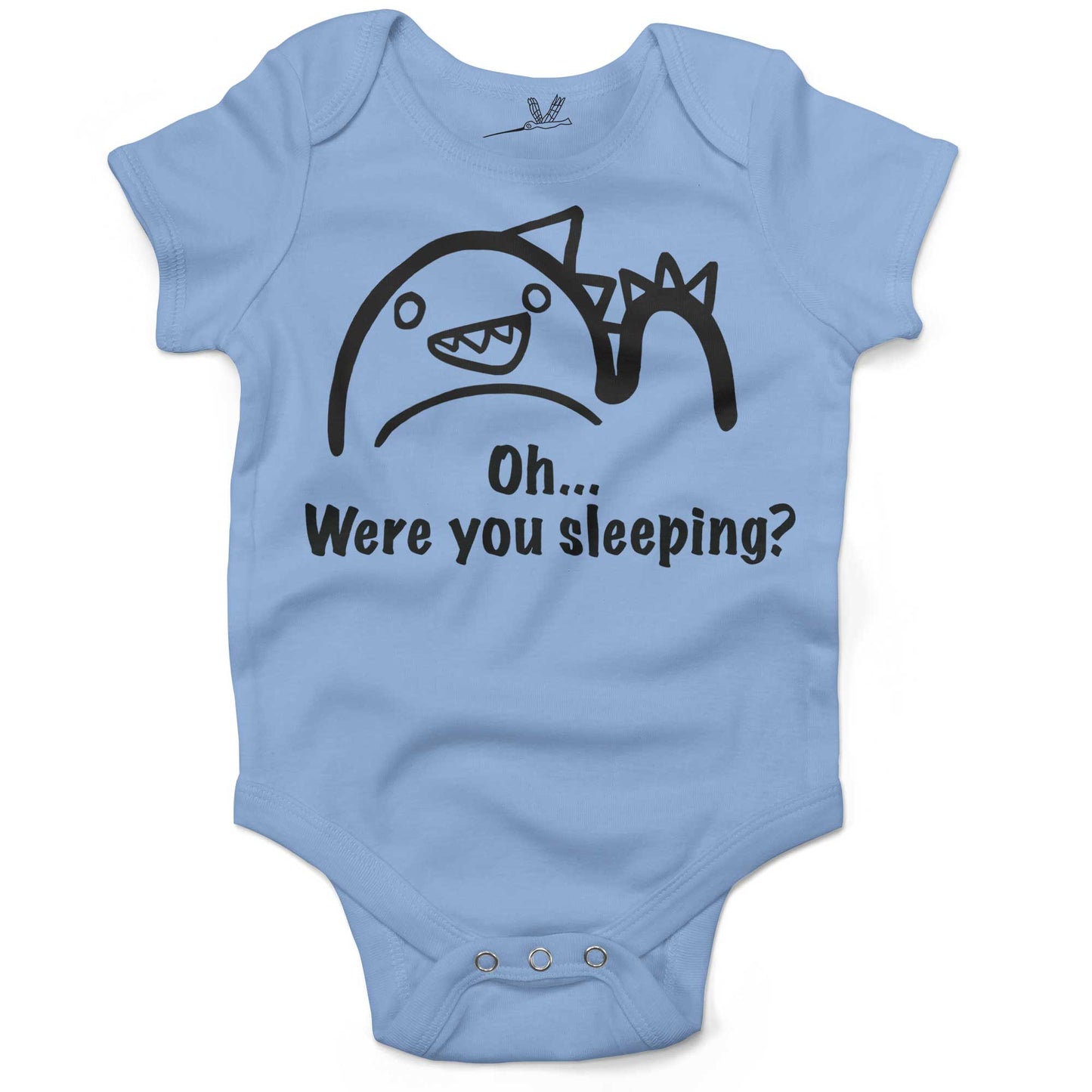 Oh...Were you sleeping? Infant Bodysuit or Raglan Baby Tee-Organic Baby Blue-3-6 months