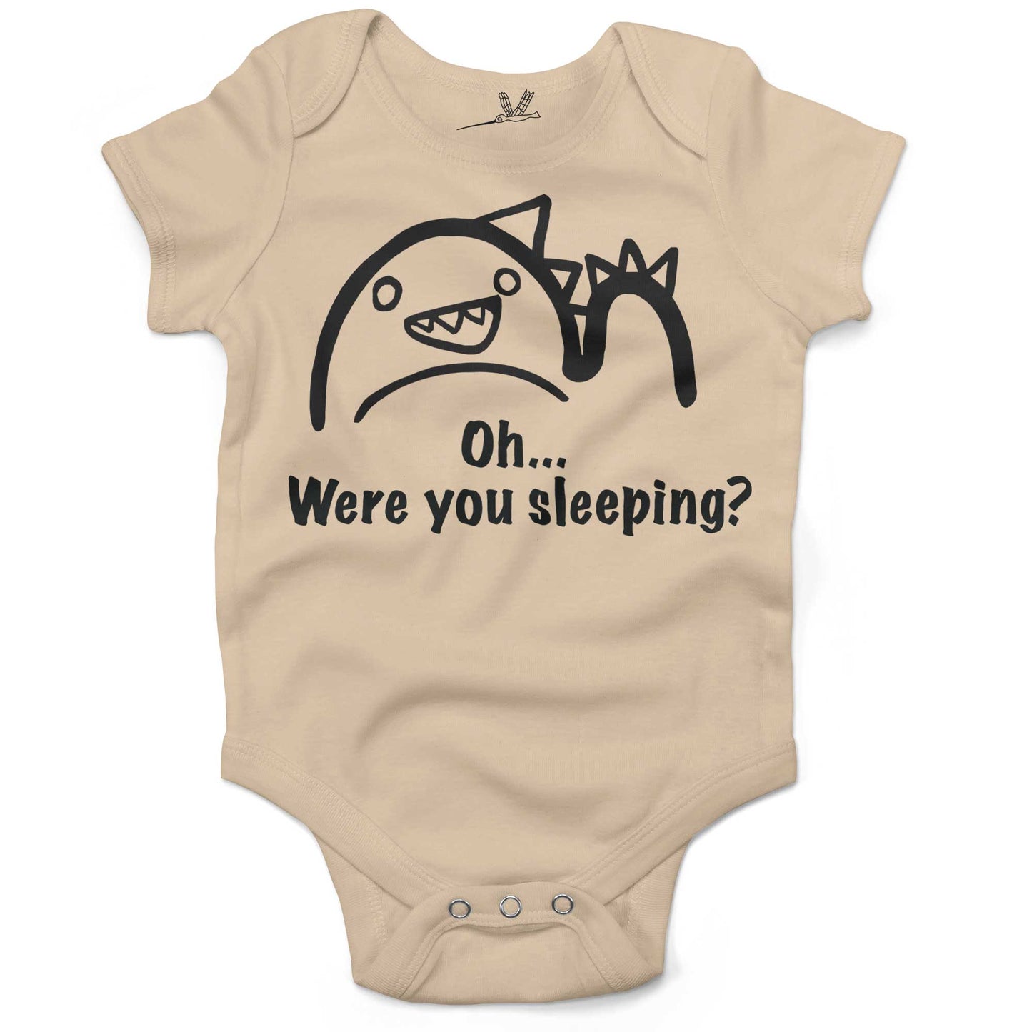Oh...Were you sleeping? Infant Bodysuit or Raglan Baby Tee-Organic Natural-3-6 months