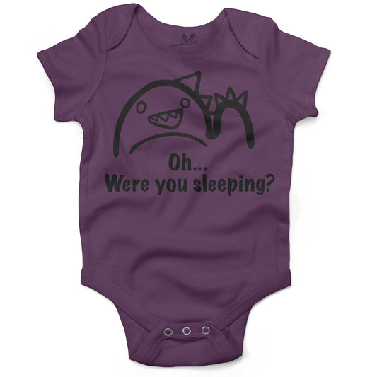 Oh...Were you sleeping? Infant Bodysuit or Raglan Baby Tee-Organic Purple-3-6 months