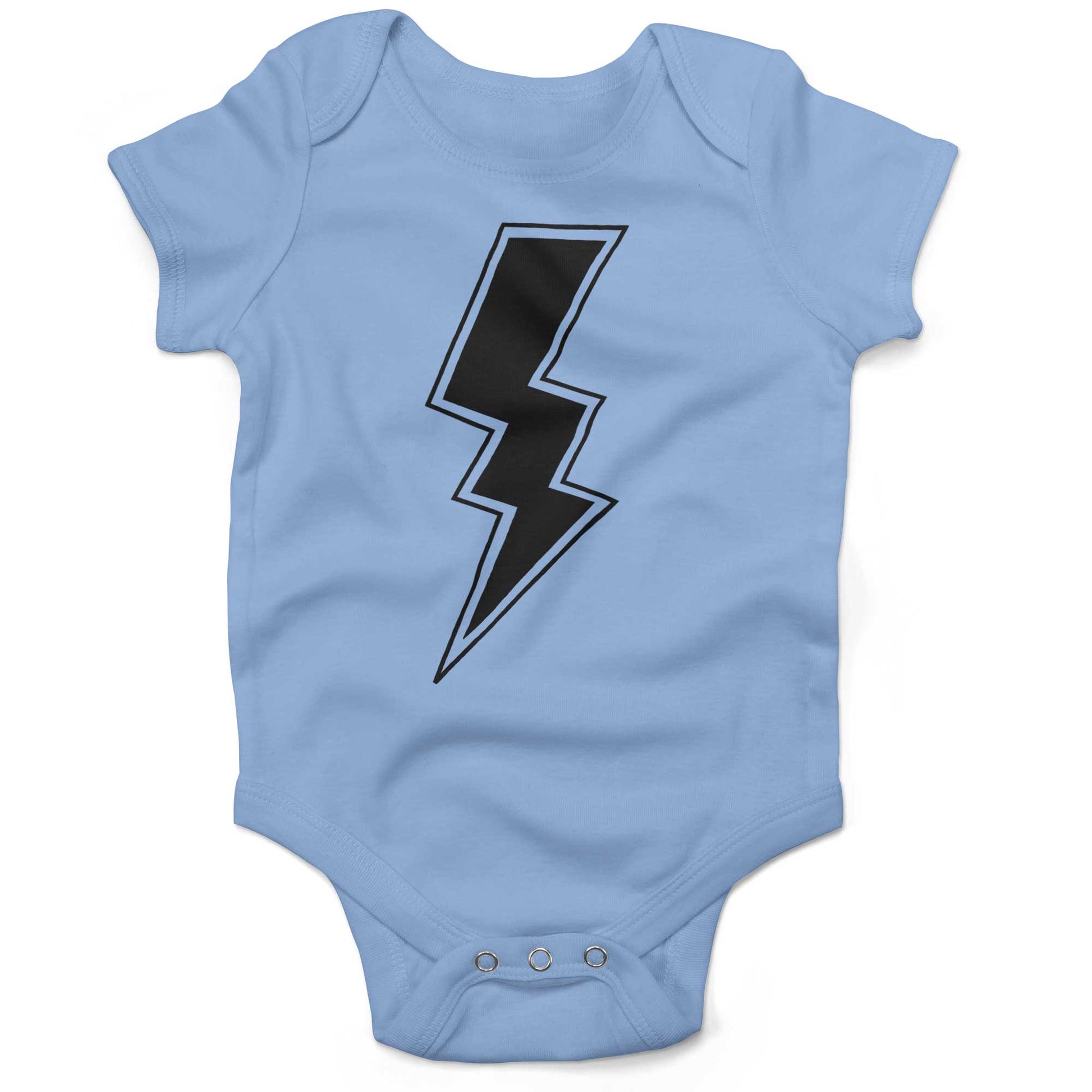 Giant Lightning Bolt Infant Bodysuit or Raglan Baby Tee-Organic Baby Blue-3-6 months