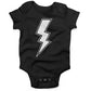 Giant Lightning Bolt Infant Bodysuit or Raglan Baby Tee-Organic Black-3-6 months