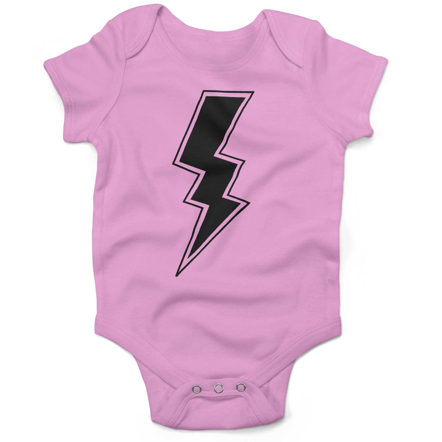 Giant Lightning Bolt Infant Bodysuit or Raglan Baby Tee-Organic Pink-3-6 months