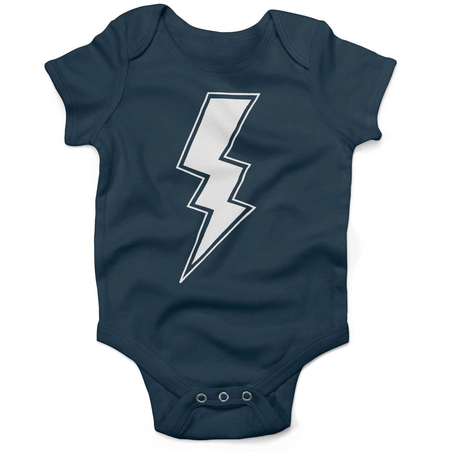 Giant Lightning Bolt Infant Bodysuit or Raglan Baby Tee-Organic Pacific Blue-3-6 months