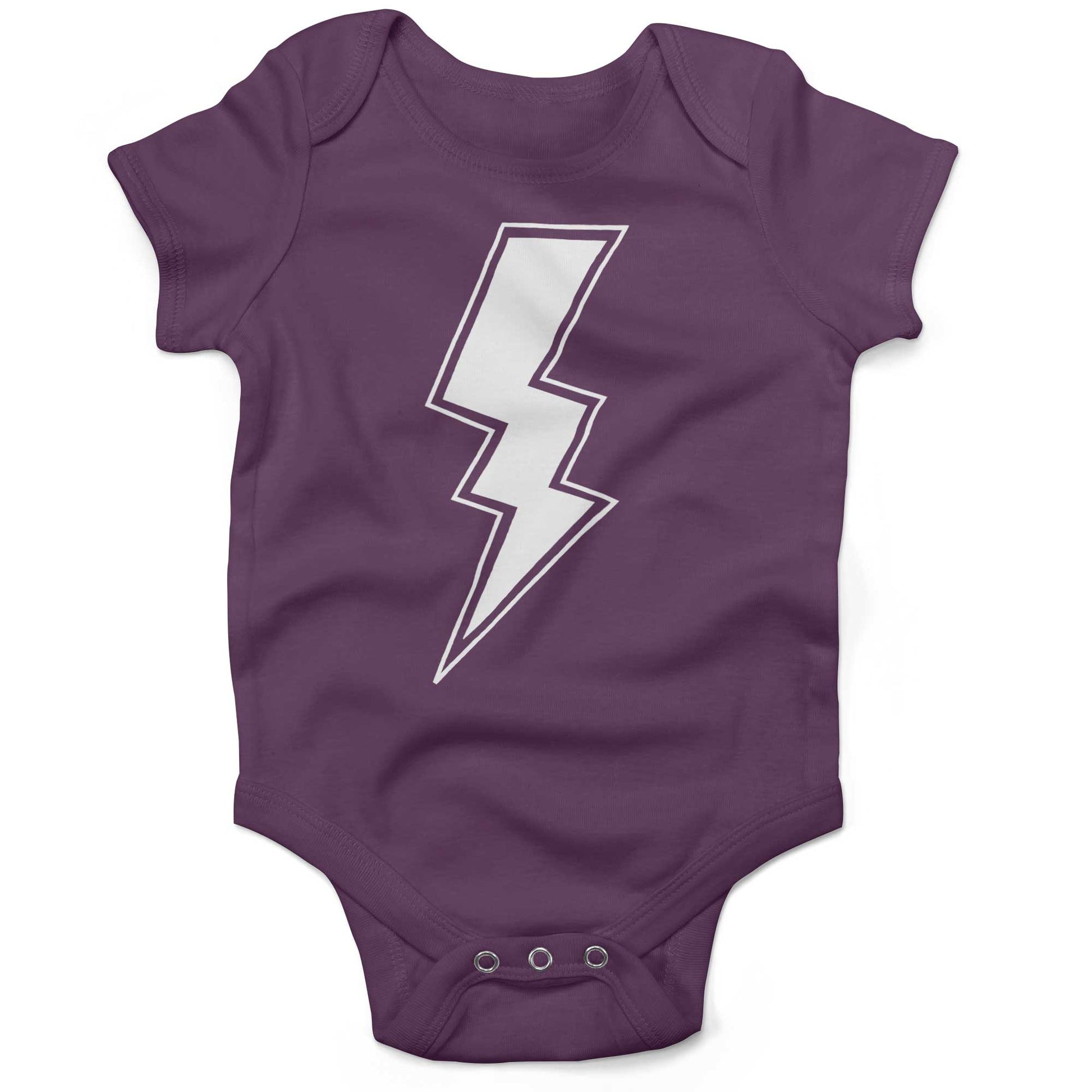 Giant Lightning Bolt Infant Bodysuit or Raglan Baby Tee-Organic Purple-3-6 months