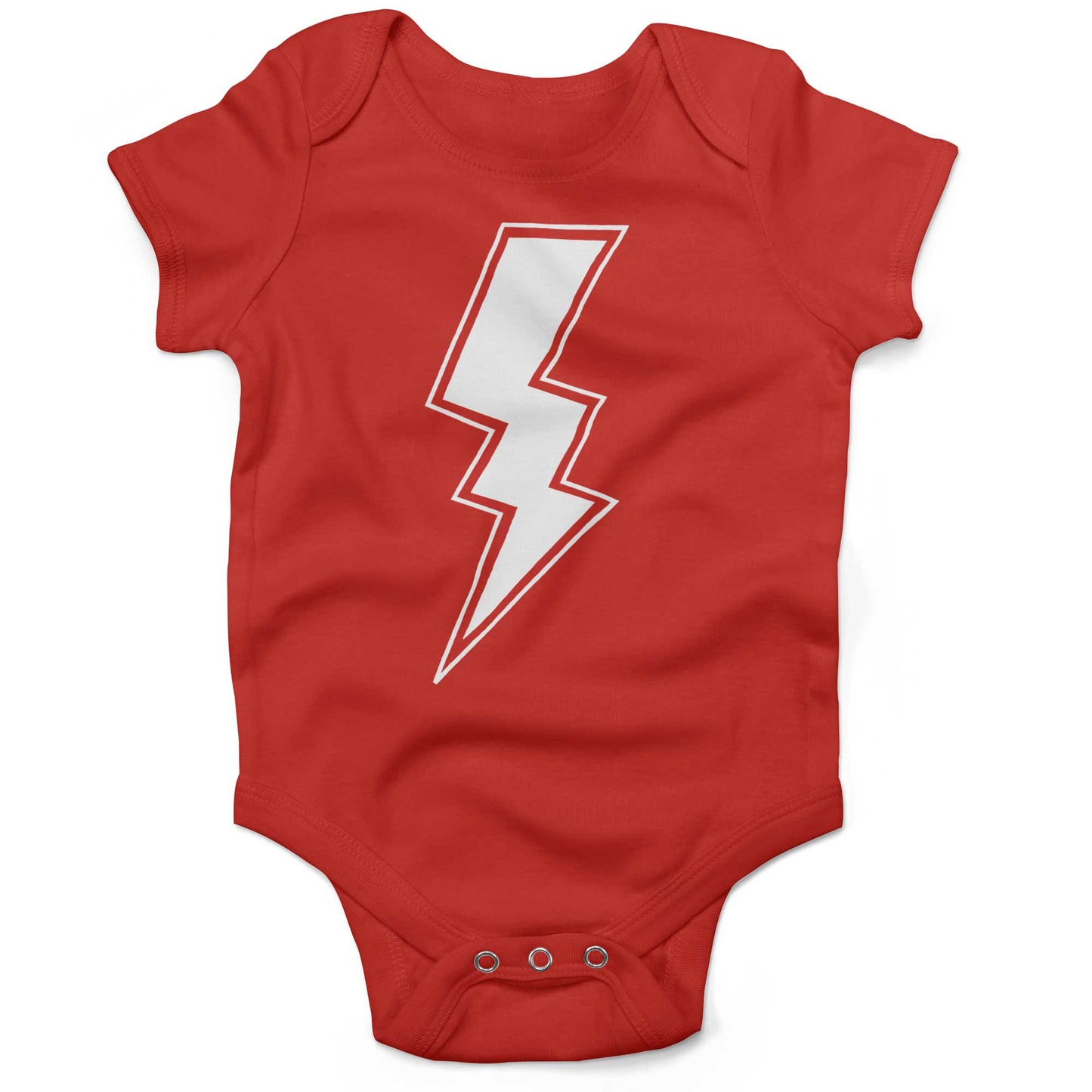 Giant Lightning Bolt Infant Bodysuit or Raglan Baby Tee-Organic Red-3-6 months
