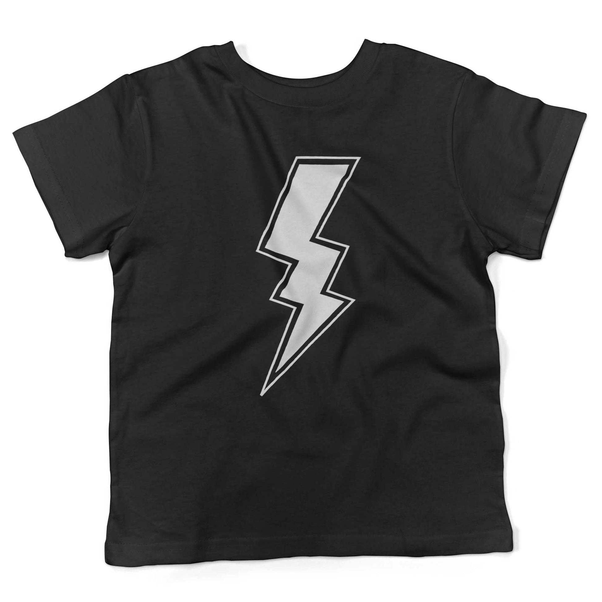 Giant Lightning Bolt Toddler Shirt-Organic Black-2T