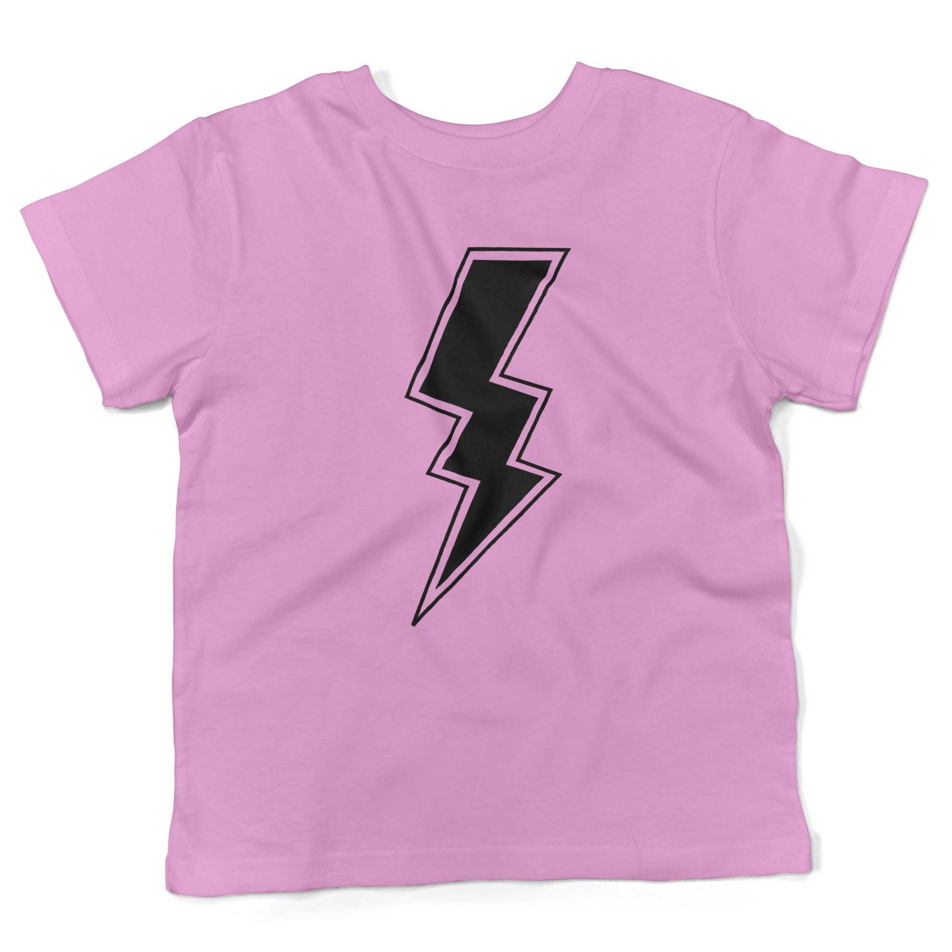 Giant Lightning Bolt Toddler Shirt-Organic Pink-2T