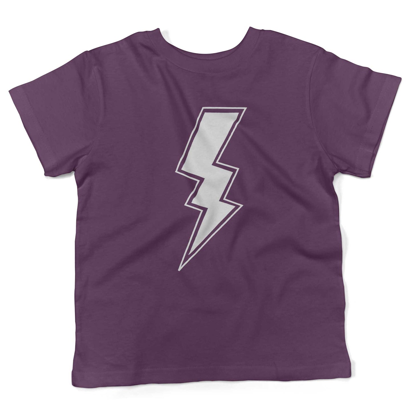 Giant Lightning Bolt Toddler Shirt-Organic Purple-2T