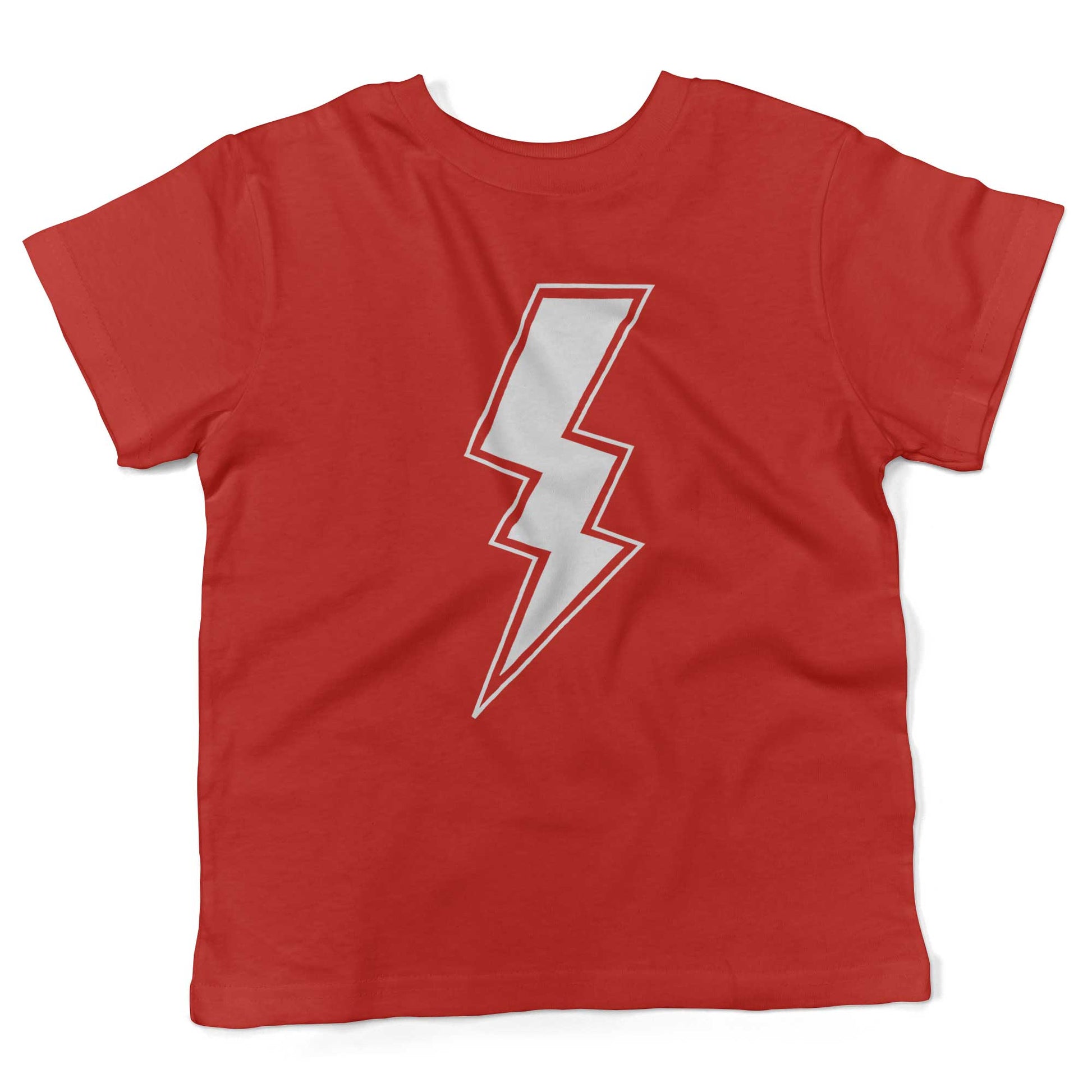 Giant Lightning Bolt Toddler Shirt-Red-2T