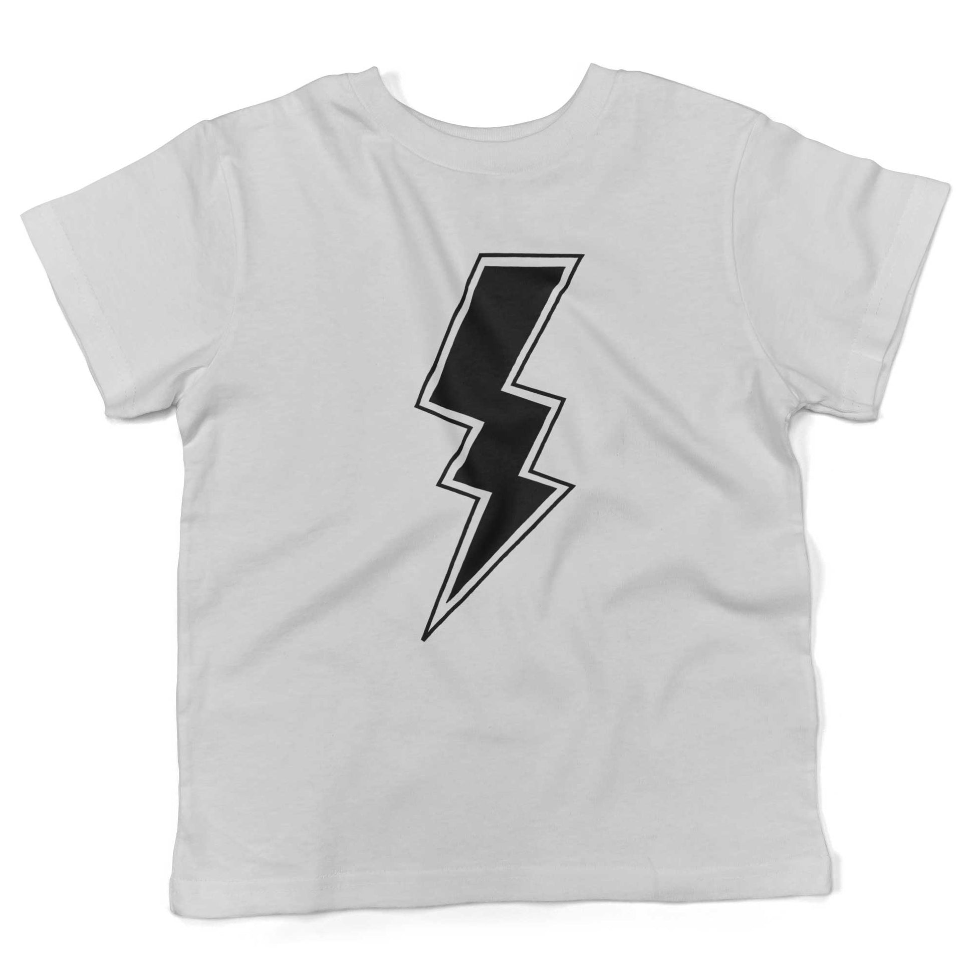 Giant Lightning Bolt Toddler Shirt-White-2T