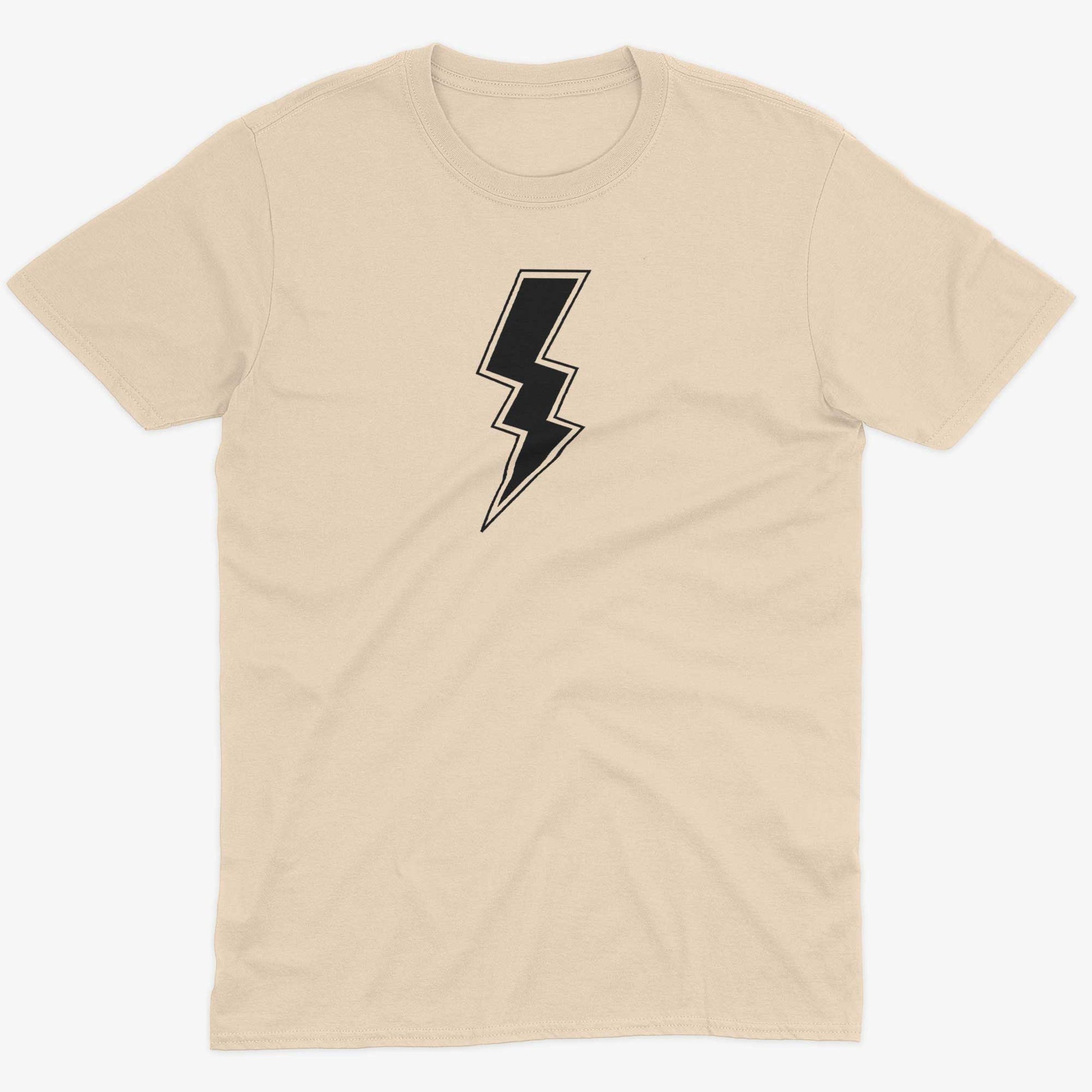 Giant Lightning Bolt Unisex Or Women's Cotton T-shirt-Organic Natural-Unisex