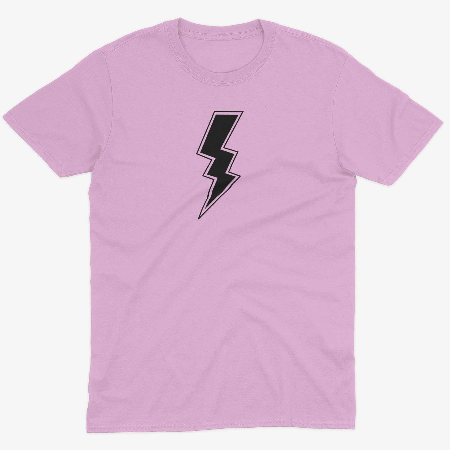Giant Lightning Bolt Unisex Or Women's Cotton T-shirt-Pink-Unisex