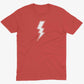 Giant Lightning Bolt Unisex Or Women's Cotton T-shirt-Red-Unisex