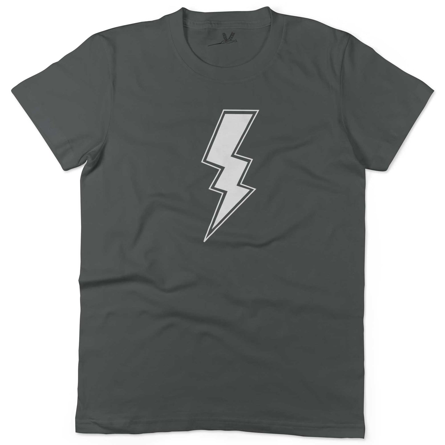 Giant Lightning Bolt Unisex Or Women's Cotton T-shirt-Asphalt-Woman