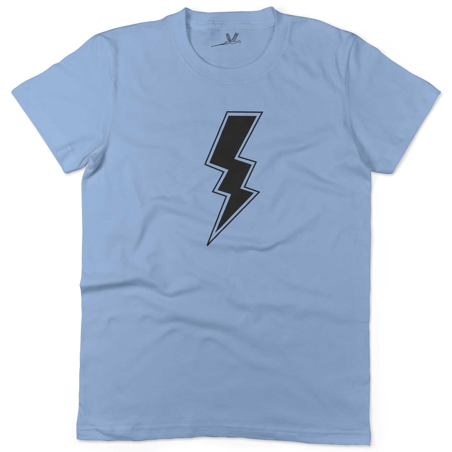 Giant Lightning Bolt Unisex Or Women's Cotton T-shirt-Baby Blue-Woman
