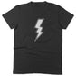 Giant Lightning Bolt Unisex Or Women's Cotton T-shirt-Black-Woman