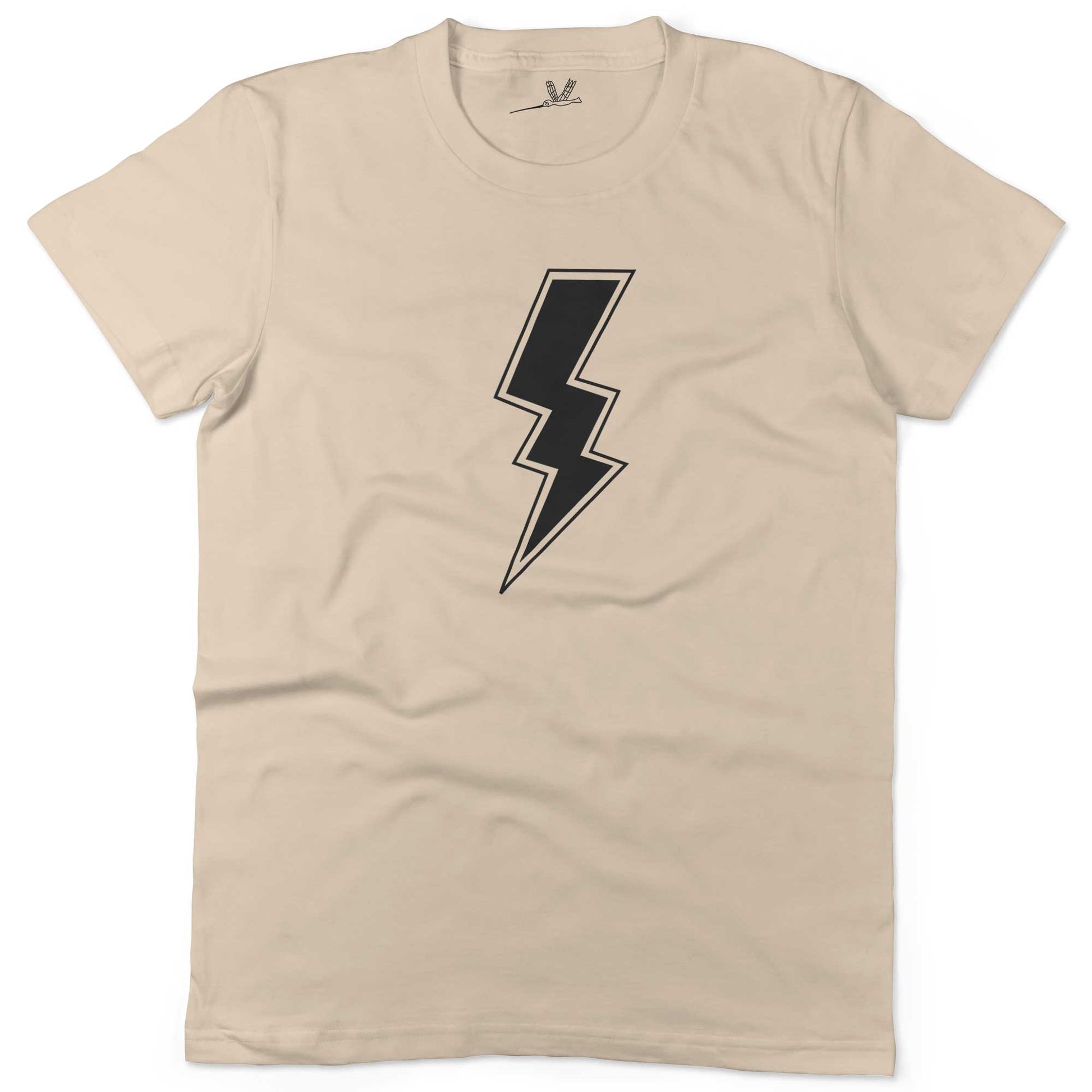 Giant Lightning Bolt Unisex Or Women's Cotton T-shirt-Organic Natural-Woman