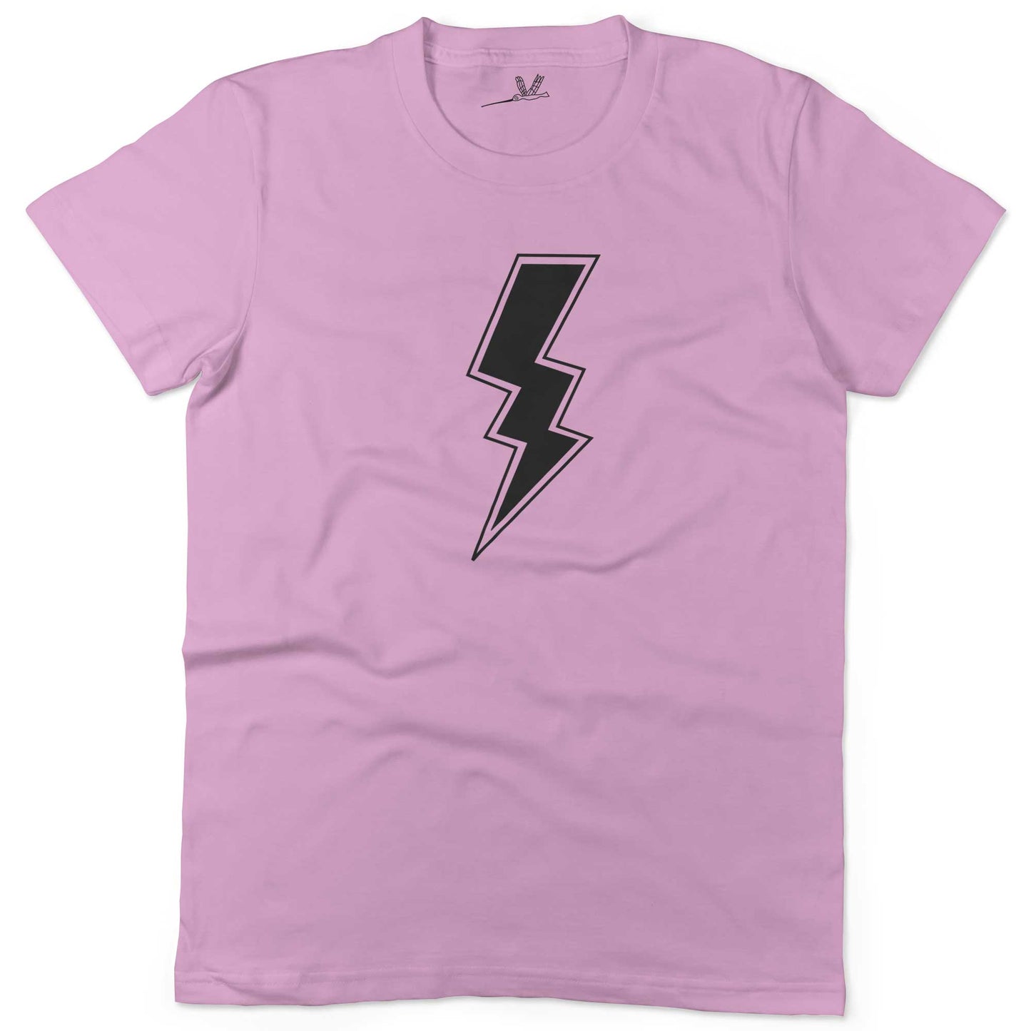 Giant Lightning Bolt Unisex Or Women's Cotton T-shirt-Pink-Woman