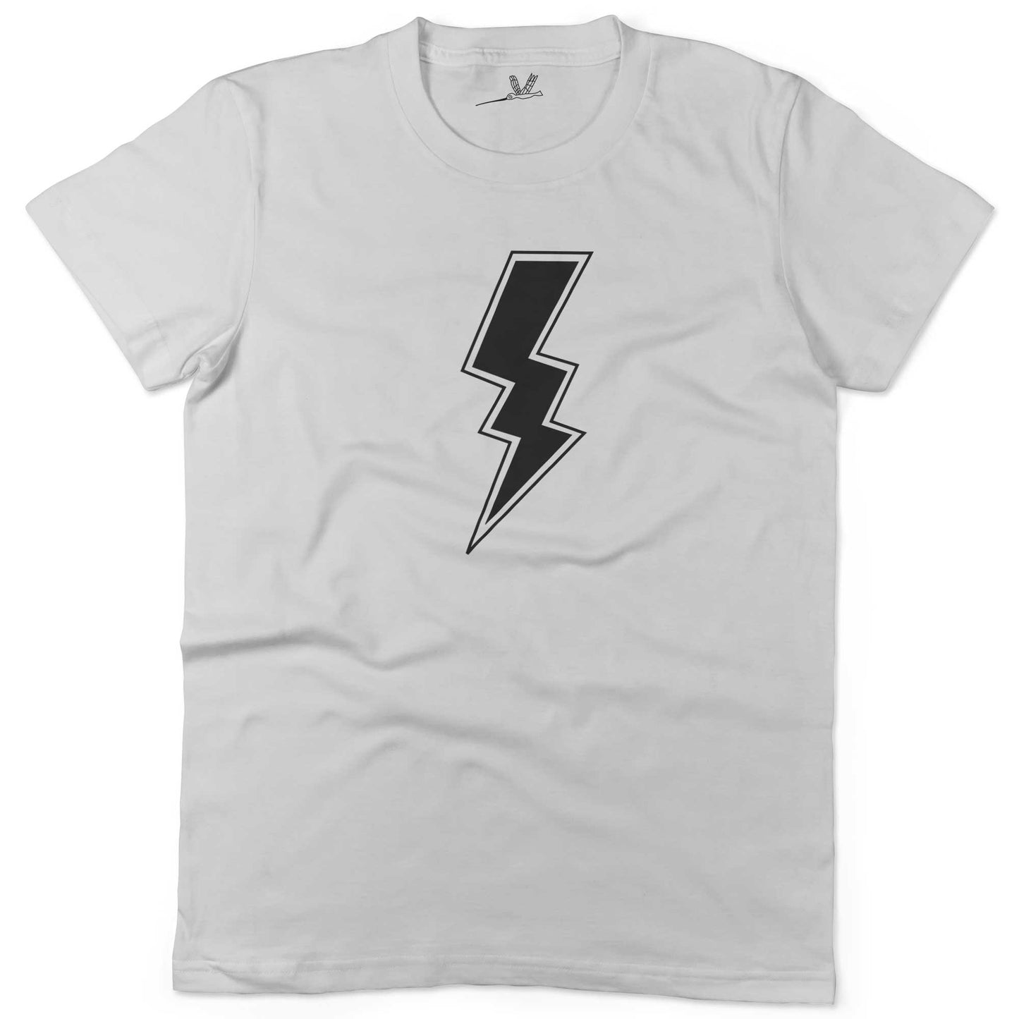 Giant Lightning Bolt Unisex Or Women's Cotton T-shirt-White-Woman