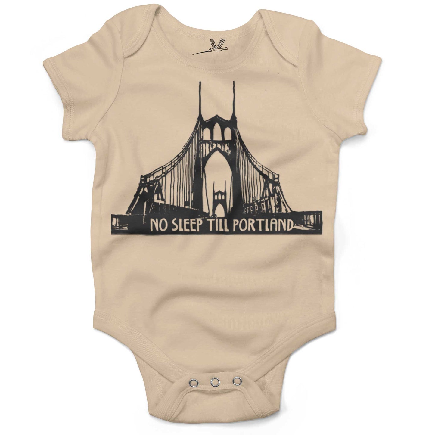 No Sleep Till Portland Infant Bodysuit or Raglan Baby Tee-Organic Natural-3-6 months