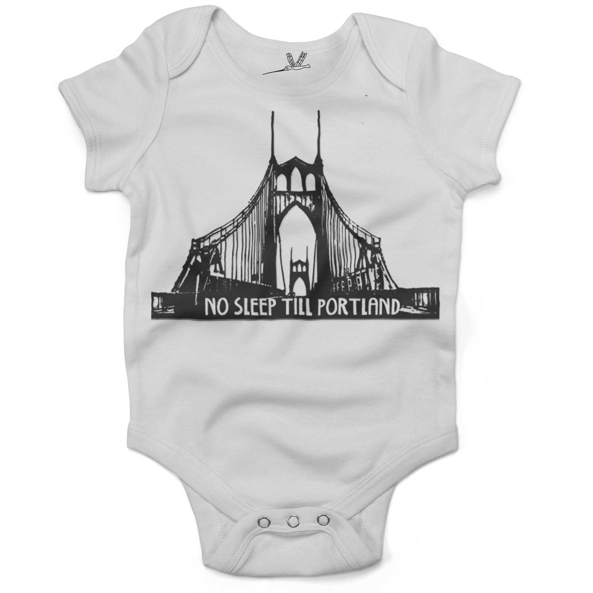 No Sleep Till Portland Infant Bodysuit or Raglan Baby Tee-White-3-6 months