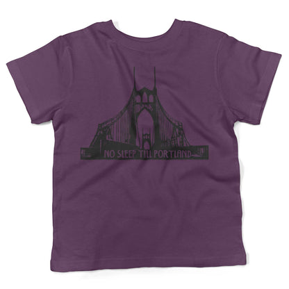 No Sleep Till Portland Toddler Shirt-Organic Purple-2T