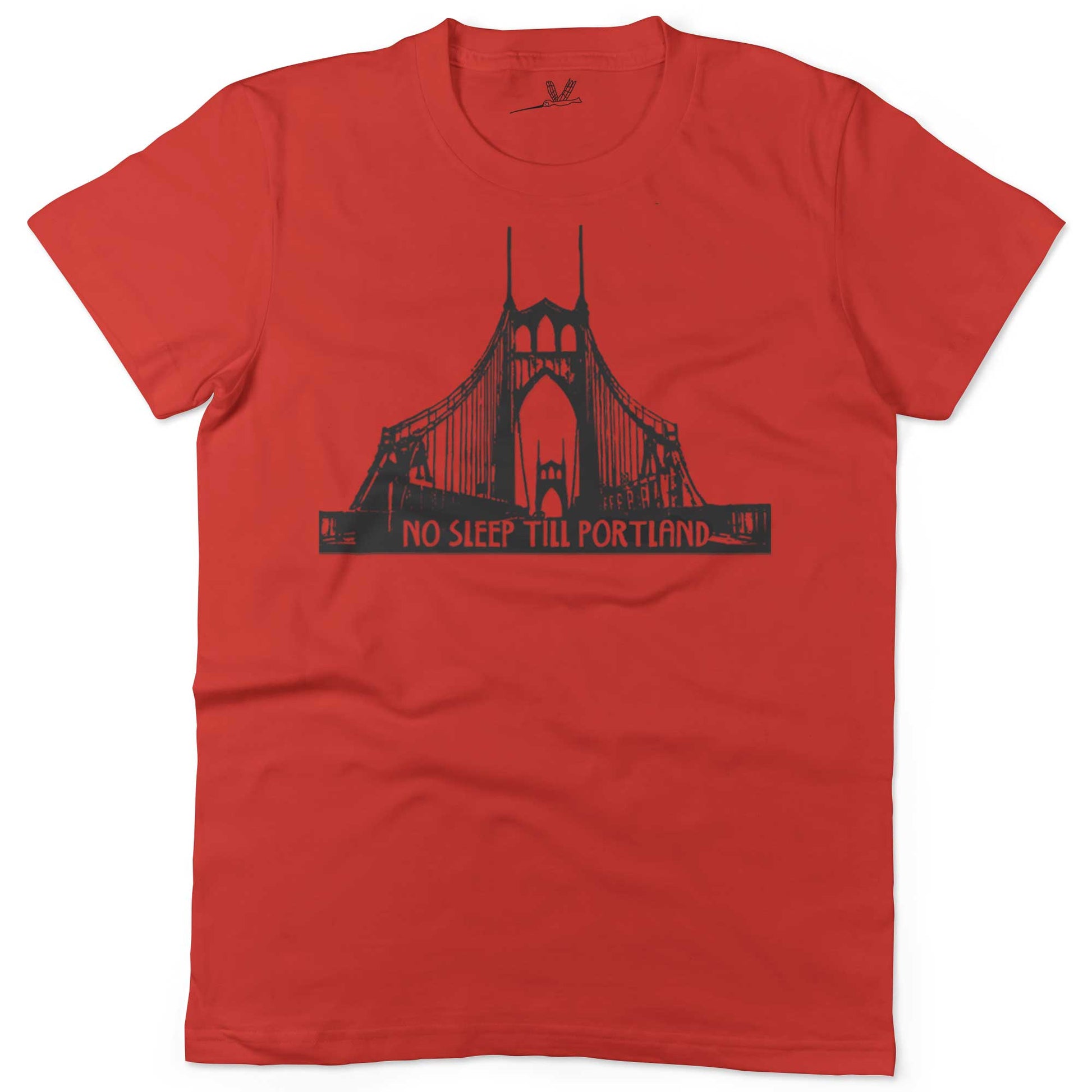 No Sleep Till Portland Unisex Or Women's Cotton T-shirt-Red-Woman