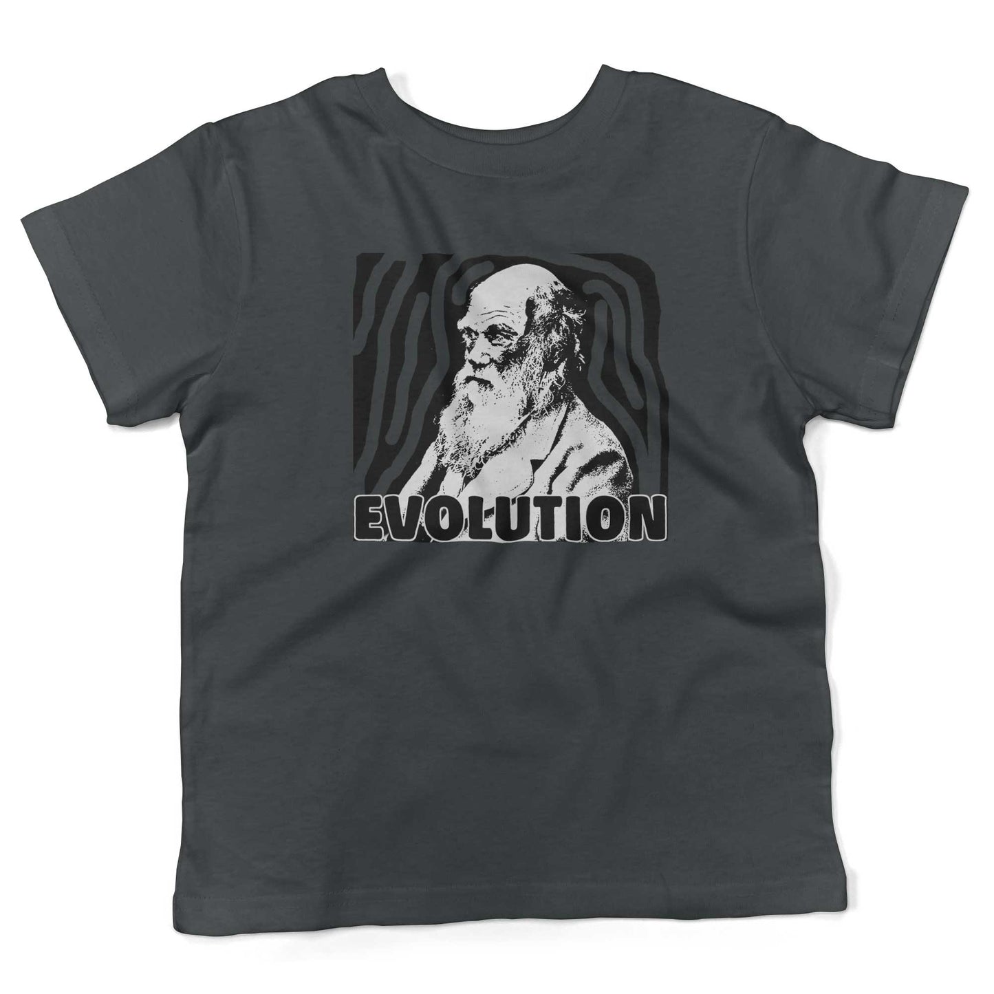 Charles Darwin Evolution Toddler Shirt-Asphalt-2T