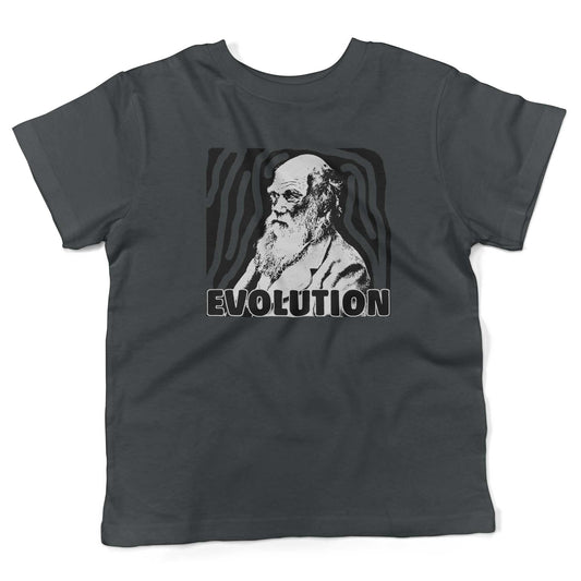 Charles Darwin Evolution Toddler Shirt-Asphalt-2T