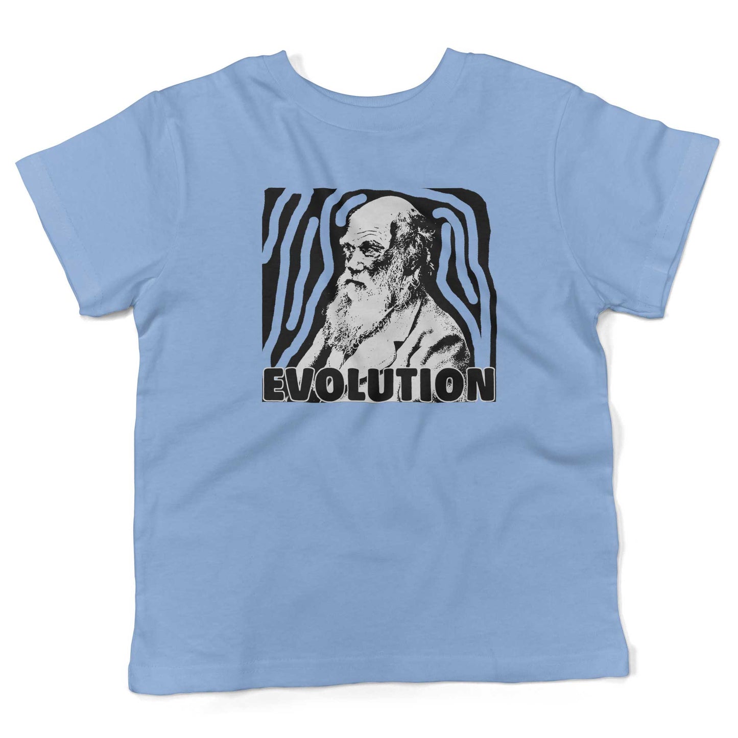 Charles Darwin Evolution Toddler Shirt-Organic Baby Blue-2T