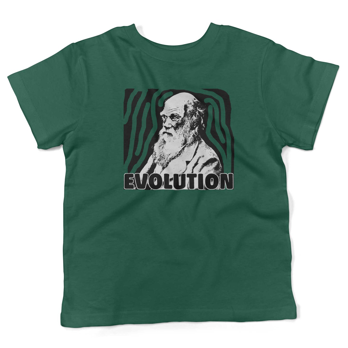 Charles Darwin Evolution Toddler Shirt-Kelly Green-2T