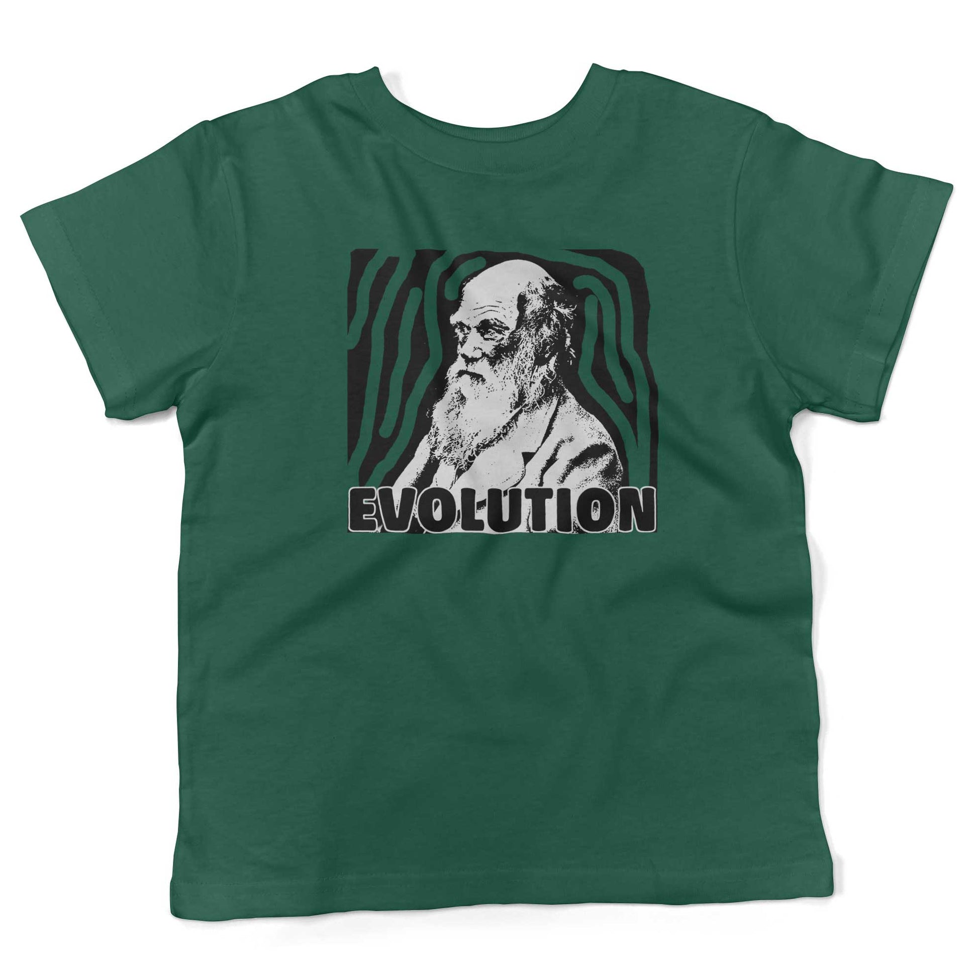 Charles Darwin Evolution Toddler Shirt-Kelly Green-2T