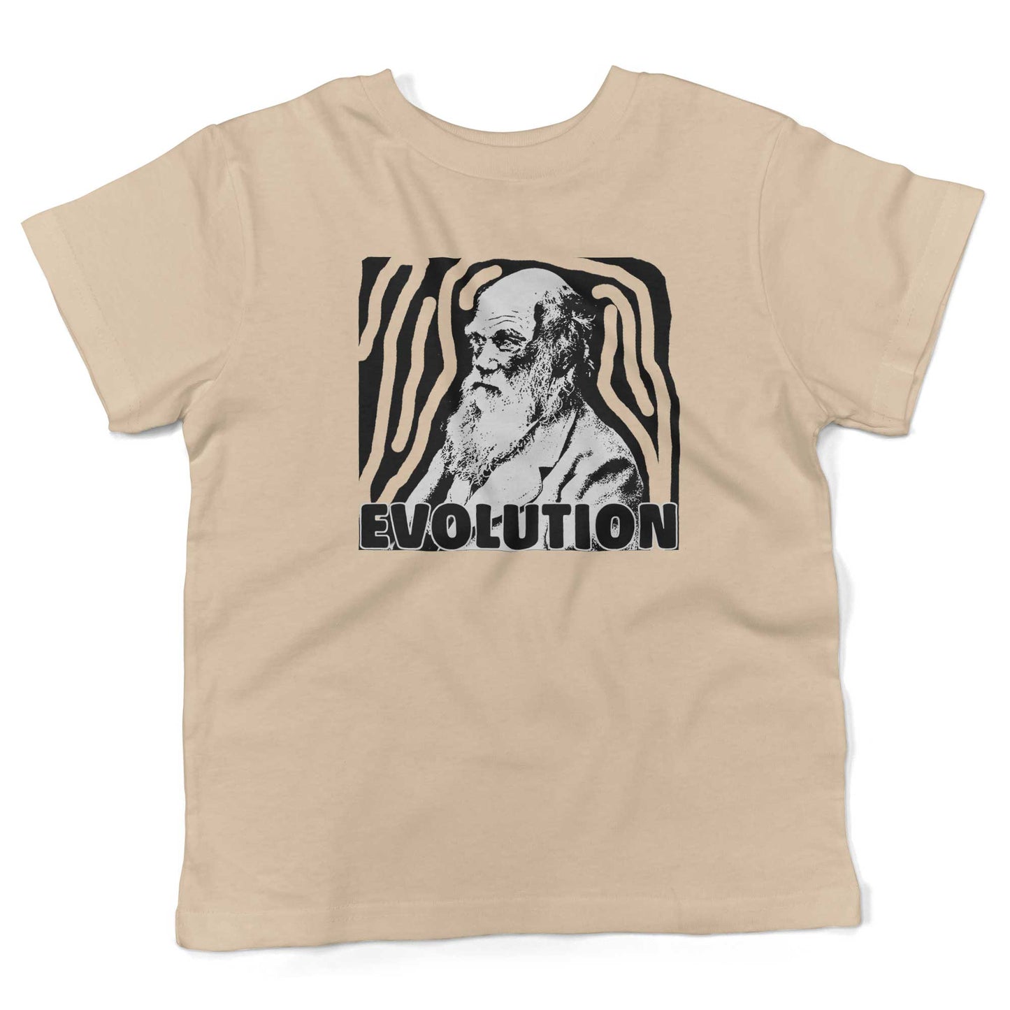 Charles Darwin Evolution Toddler Shirt-Organic Natural-2T