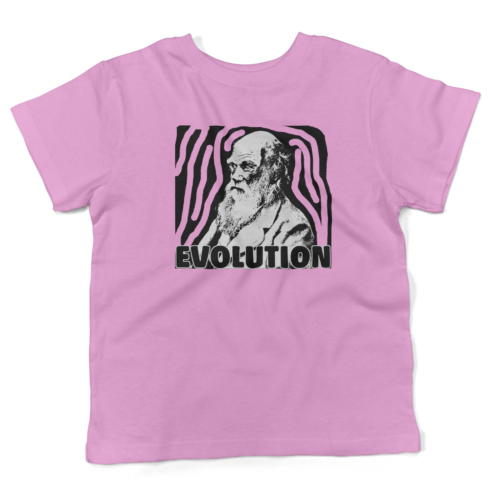Charles Darwin Evolution Toddler Shirt-Organic Pink-2T