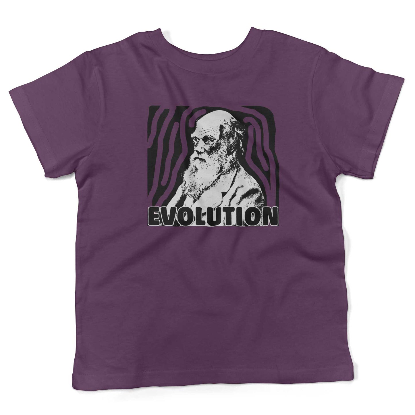 Charles Darwin Evolution Toddler Shirt-Organic Purple-2T