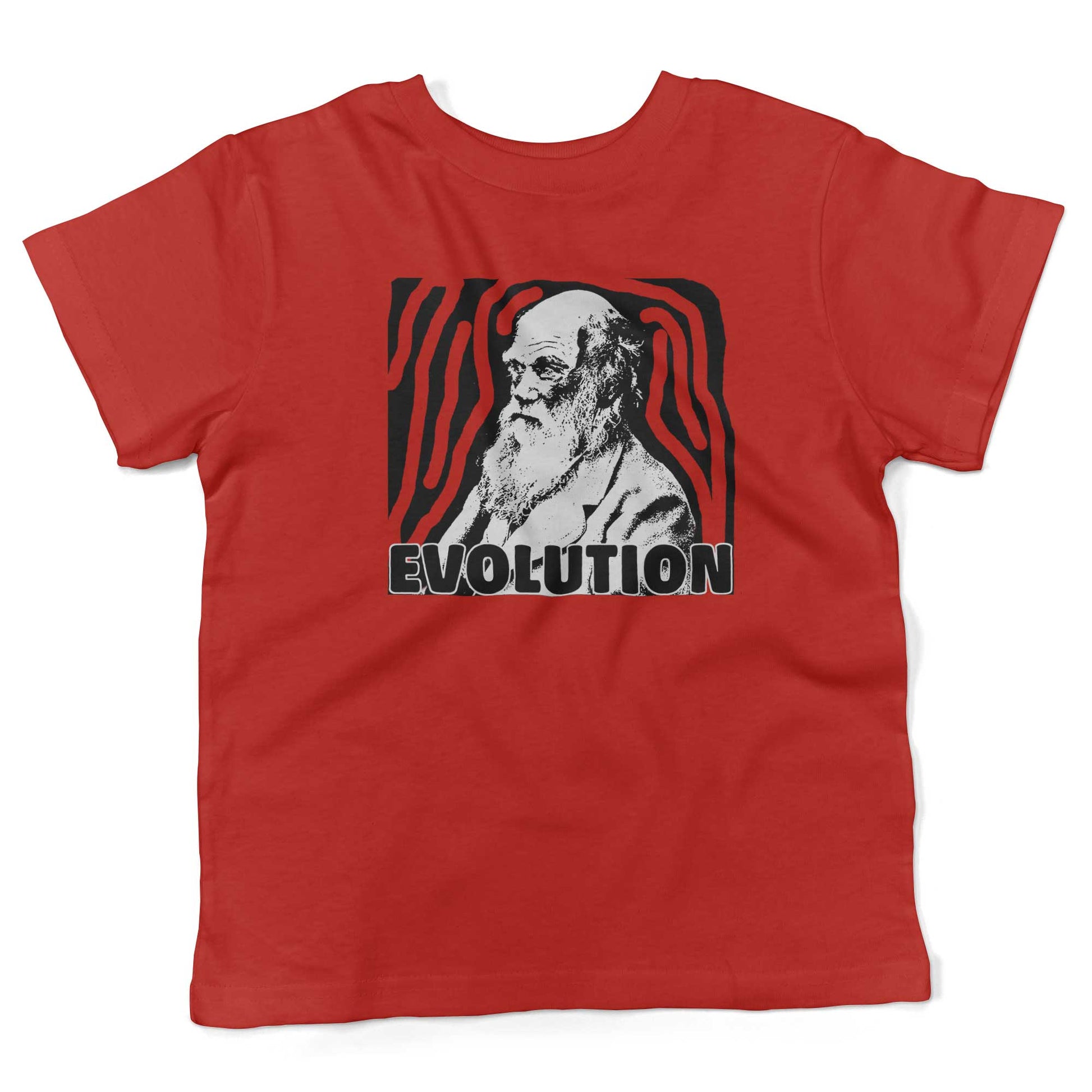 Charles Darwin Evolution Toddler Shirt-Red-2T