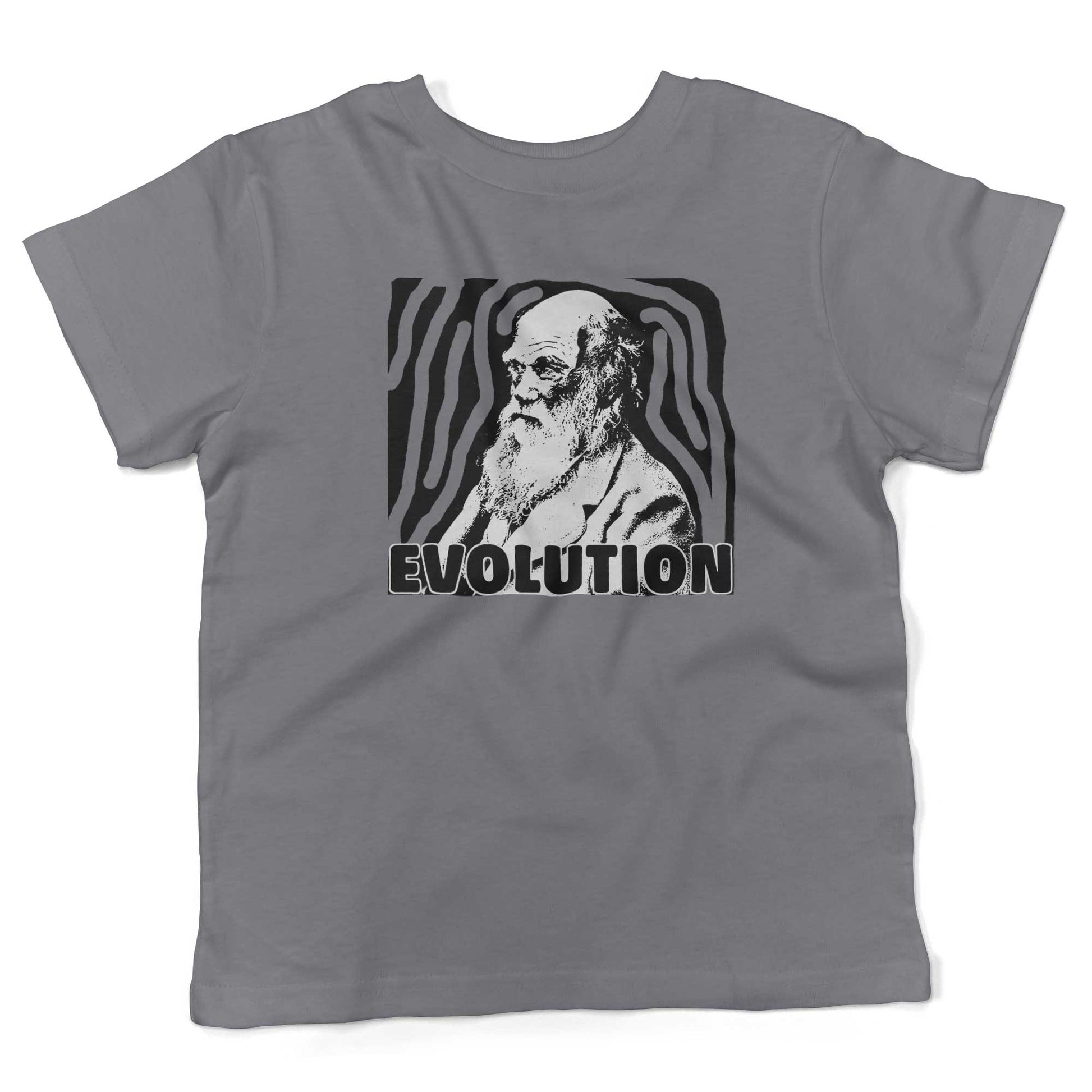 Charles Darwin Evolution Toddler Shirt-Slate-2T