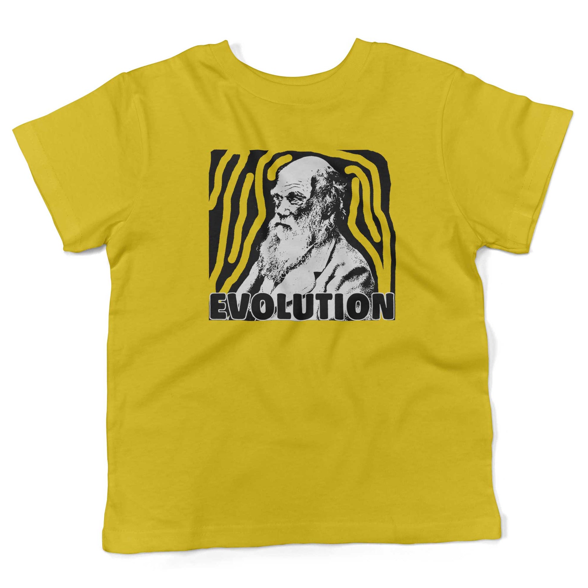 Charles Darwin Evolution Toddler Shirt-Sunshine Yellow-2T