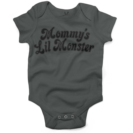 Mommy's Lil Monster Infant Bodysuit or Raglan Baby Tee-Organic Asphalt-3-6 months
